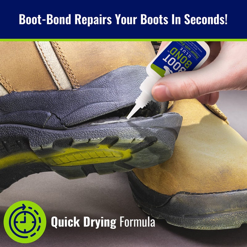 BOOT BOND Boot Glue - Quick Dry Boot Repair Formula Works in Seconds - Tough But Flexible Glue Seal - Waterproof Boot Heel Fix Works On Shoe Heel Repair, Thick Sole Boots, Sneakers, and More - Image 2
