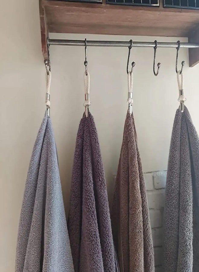 AYLIFU Towel Clip Bath Towel with Hanging Loop Dish Towel Holder Beige L x W 11.5 x 2.3cm/4.53 x 0.9inch for Home Bathroom Kitchen Storage Badge 6pcs - Image 5