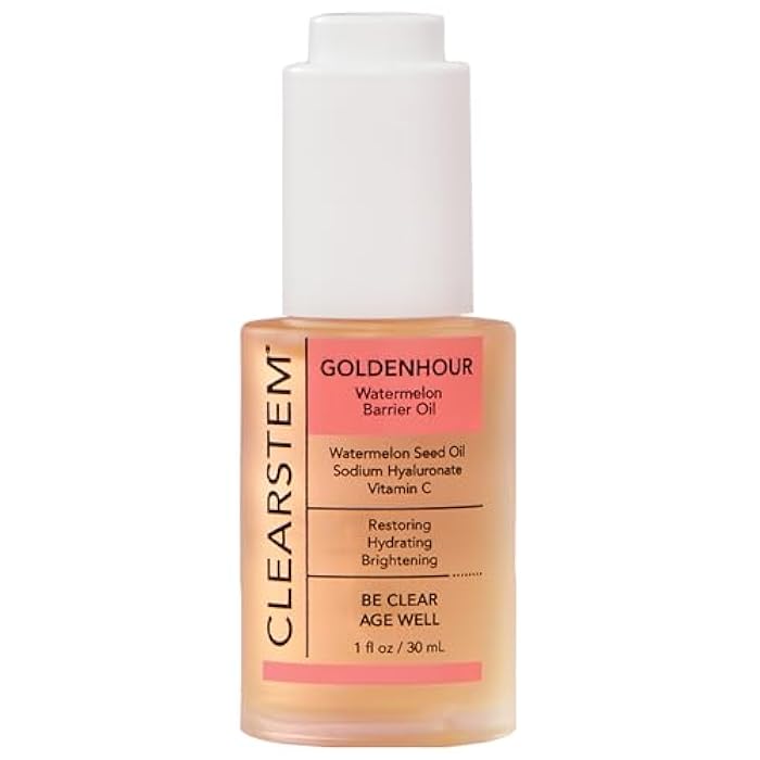 CLEARSTEM GOLDENHOUR Hydrating Facial Oil - Plumping Face Oil for Women for Deep Face Hydration - Non-Comedogenic Vitamin C Oil for Skin with Hyaluronic Acid and Watermelon Seed for Glowing Skin - Image 1