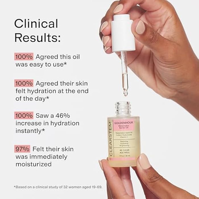 CLEARSTEM GOLDENHOUR Hydrating Facial Oil - Plumping Face Oil for Women for Deep Face Hydration - Non-Comedogenic Vitamin C Oil for Skin with Hyaluronic Acid and Watermelon Seed for Glowing Skin - Image 5