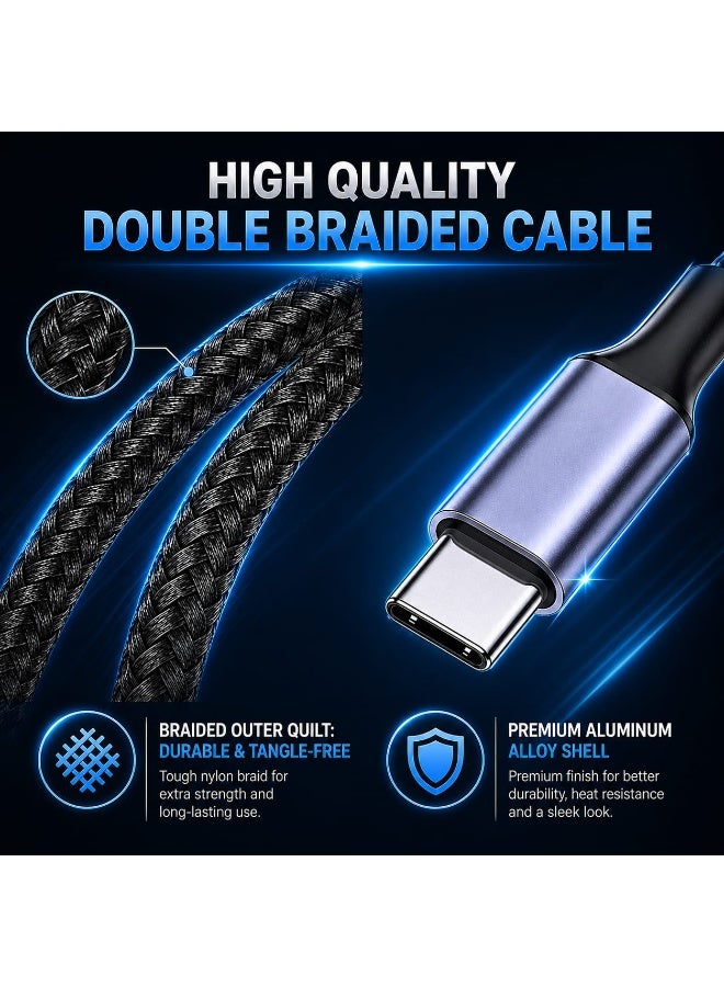 Clarion Powerline USB-C to USB-C Cable 240W 5A Super Fast Charging | Compatible with iPhone 15/16, Samsung, Huawei, Xiaomi, MacBook, iPad, Laptops & Gaming Devices | Nylon Braided | Tangle-Free | 10,000+ Bend Tested - Image 5