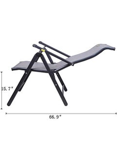 Whixori Whixori Iron Foldable Zero Gravity Sun Lounger Reclining Deck Waterproof and Adjustable Chairs for Beach Patio Garden Furniture Outdoor Camping Office Black  - Image 4