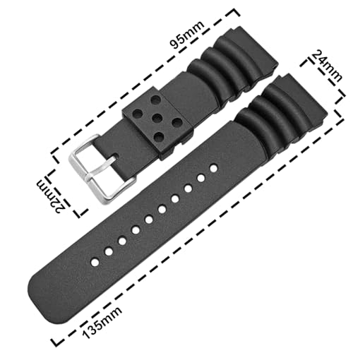 DBLACK ''CDS36'' Rubber 24mm Watch Strap // Best Replacement, Compatible Strap For Casio GShock GA-2000 Watch Model (Black) - Image 2