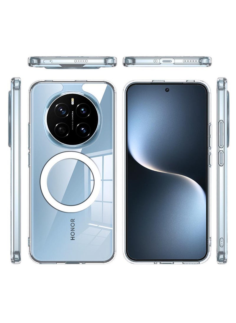 Aookay Compatible with Honor Magic 7 Pro Case Cover, Compatible with MagSafe, Compatible with Honor Magic 7 Pro 5G Airbag Anti-Drop Phone Case (Full Clear)  - Image 2