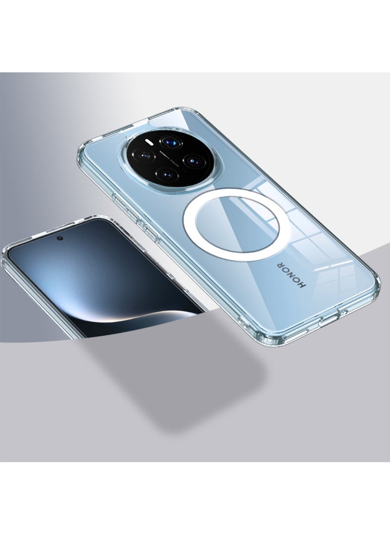 Aookay Compatible with Honor Magic 7 Pro Case Cover, Compatible with MagSafe, Compatible with Honor Magic 7 Pro 5G Airbag Anti-Drop Phone Case (Full Clear)  - Image 1