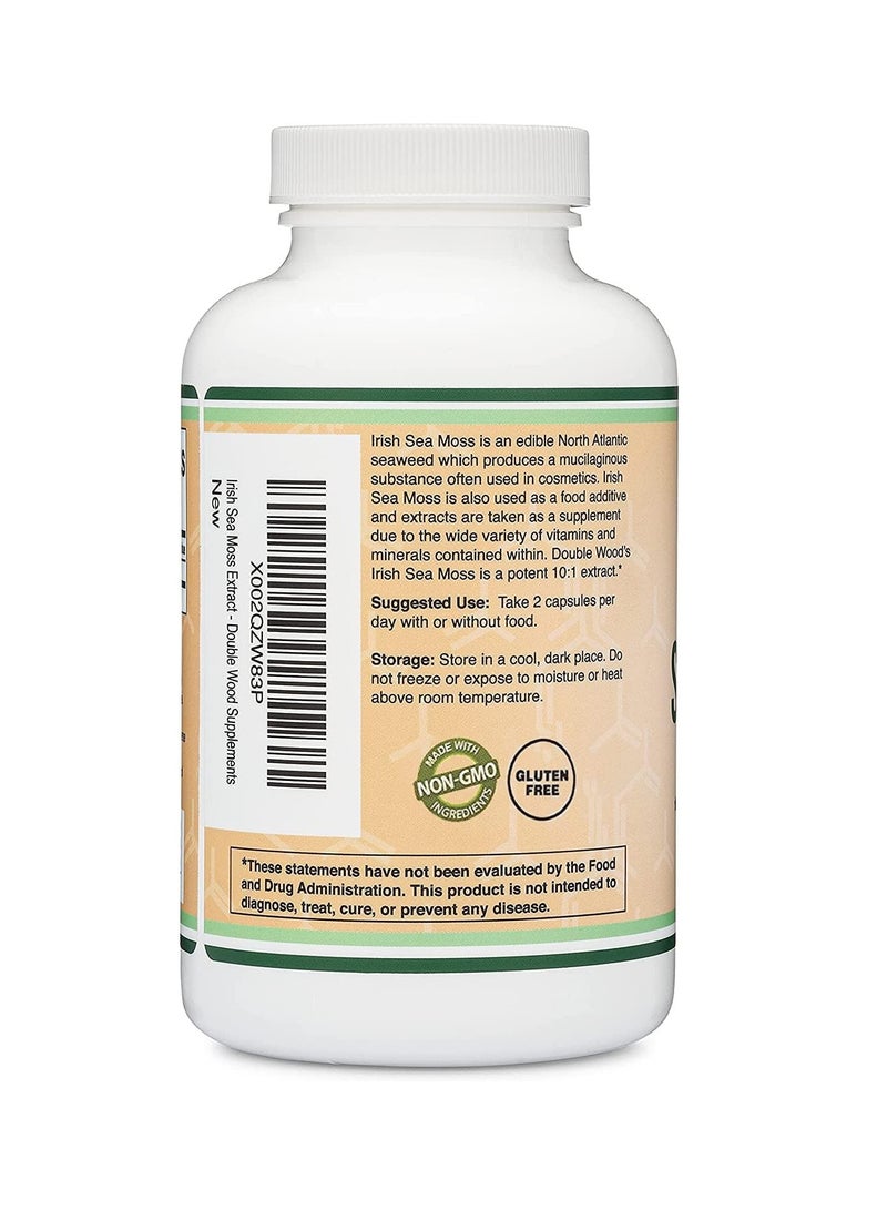 Double Wood Supplements Irish Sea Moss Capsules, More Potent Than Sea Moss Gel Extract 180 Count, 1,200Mg Per Serving - Image 3