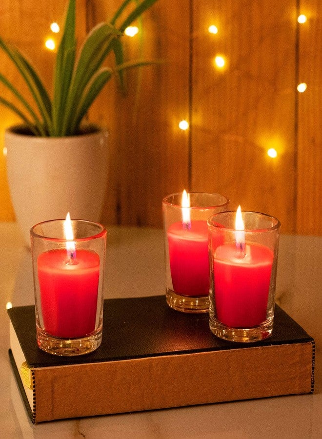 Kaameri Bazaar Votive Glass Candles, Pack of 6 (Scented - Lavender, Lemon Grass & Rose) - Image 3