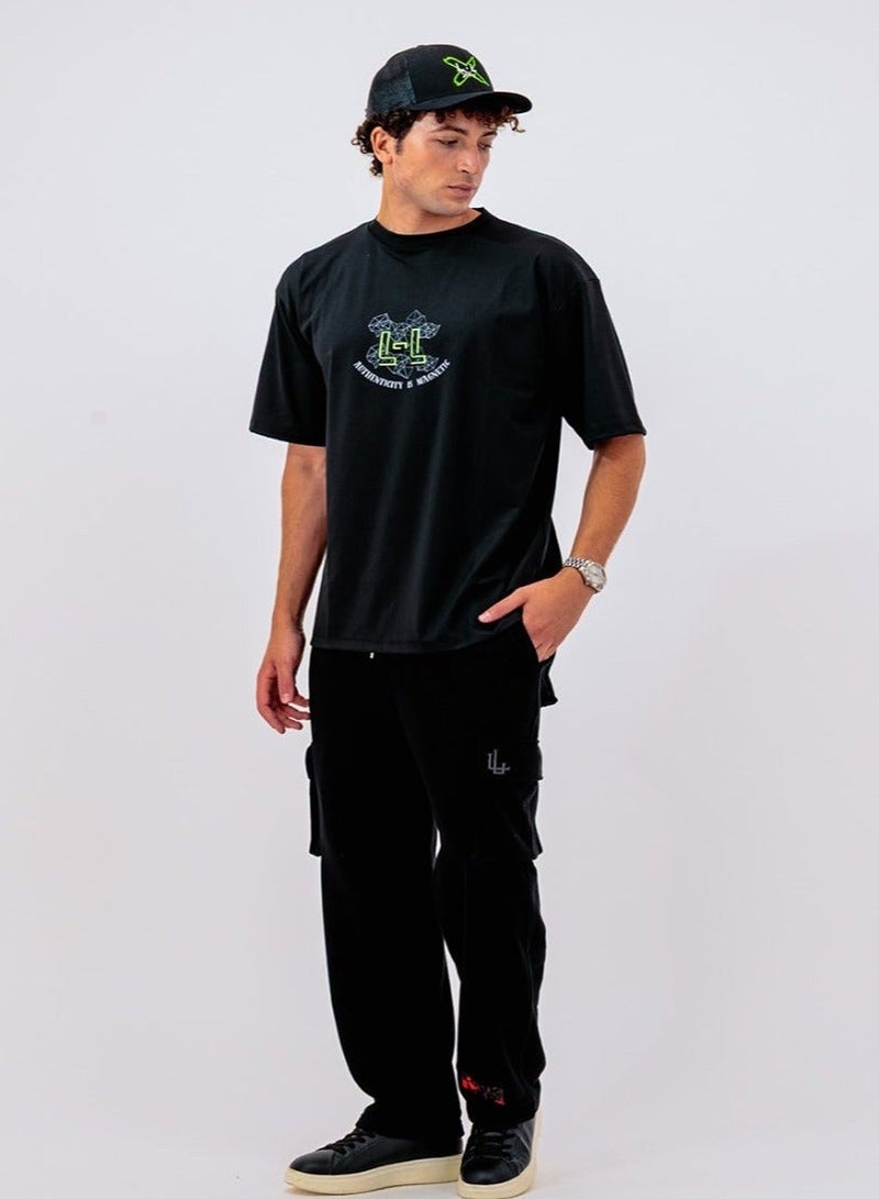 LOUKLAD Authentic City Cargo Sweatpants - Black - Image 1