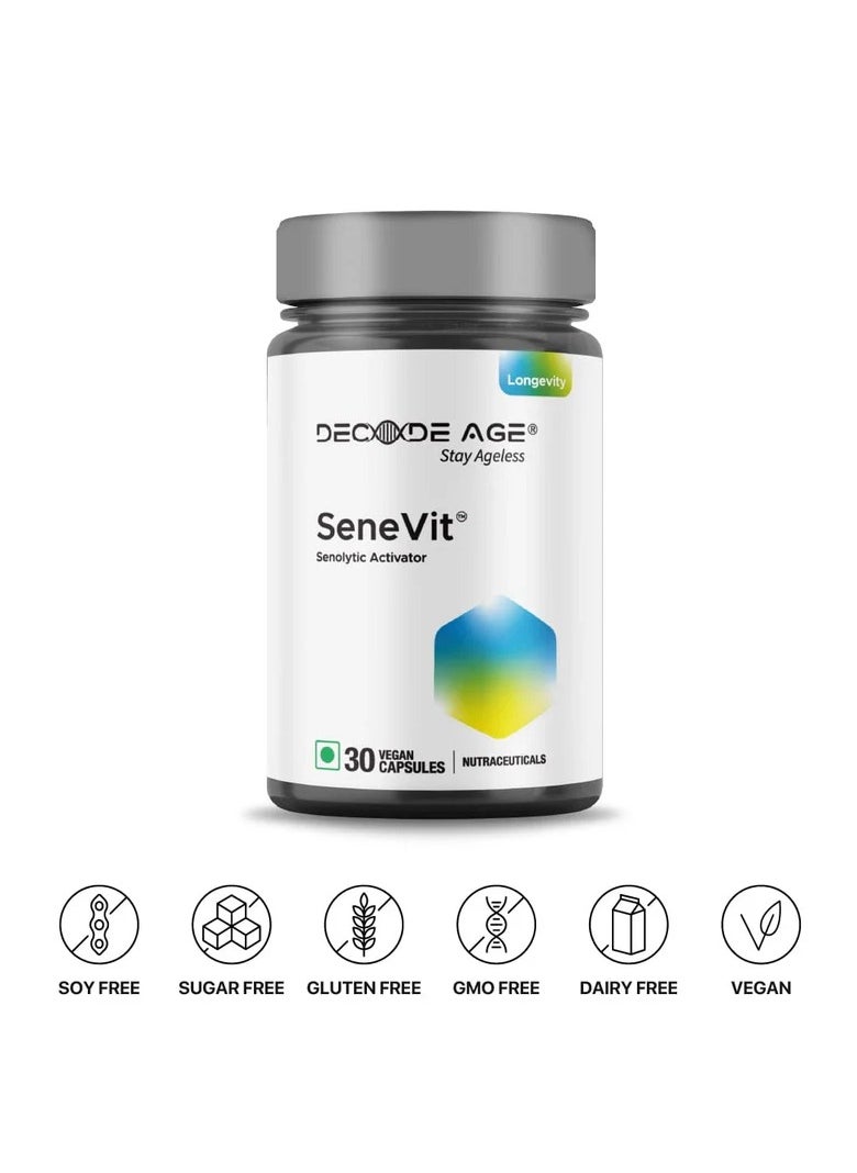 Decode Age - SeneVit Anti-Inflammation Blend Eliminate Old, Damaged Ones And Protect Healthy Ones - 30 Capsules - Image 1