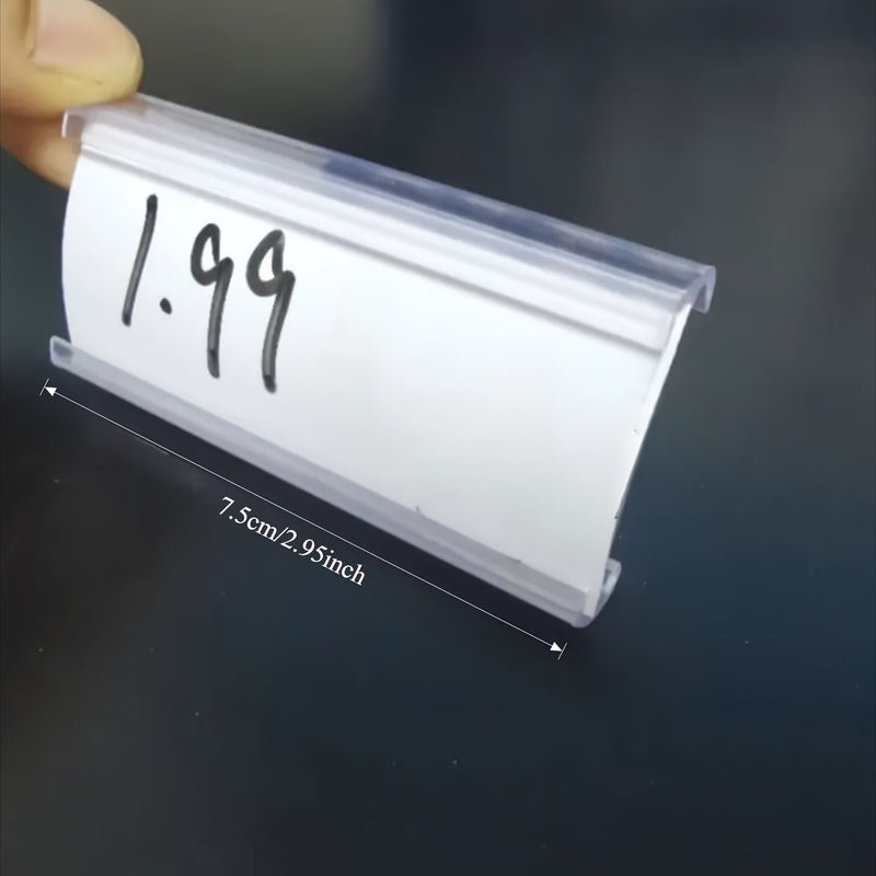 25 Sets Shelf Labeling Clips with White Sheets for Freezer Price Tags Cards - Image 4