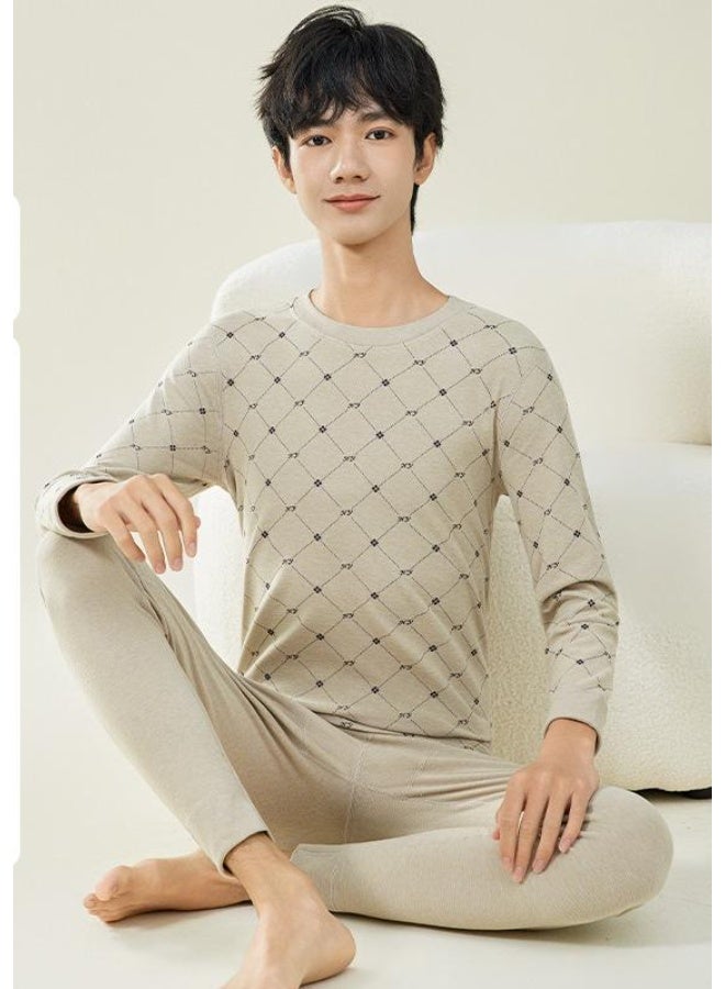 NIBEMINENT Boy's Wool And Silk Thermal Underwear Set For Junior High And High School Students
