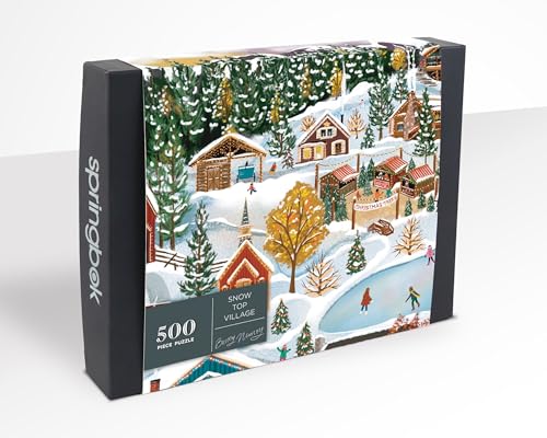 Springbok Snow Top Village Premium 500 Piece Holiday Jigsaw Puzzle for Adults Limited Edition Christmas Collectible Puzzle - Image 5