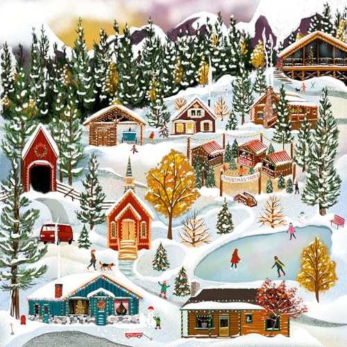 Springbok Snow Top Village Premium 500 Piece Holiday Jigsaw Puzzle for Adults Limited Edition Christmas Collectible Puzzle - Image 1