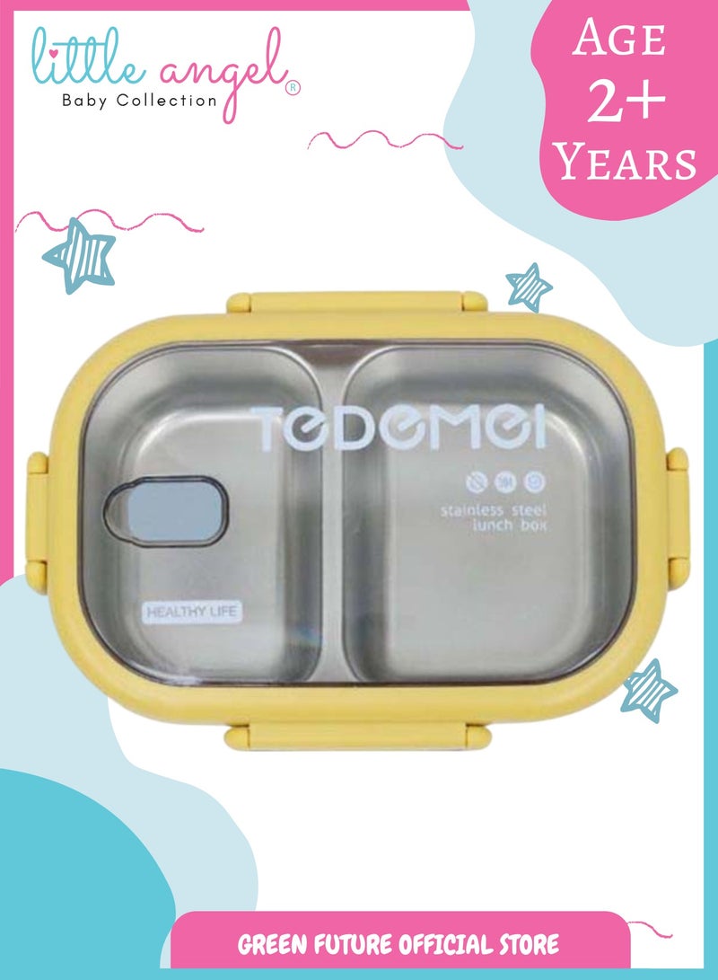 Little Angel Premium Stainless Steel Lunch Box - 2 Compartments - Image 1