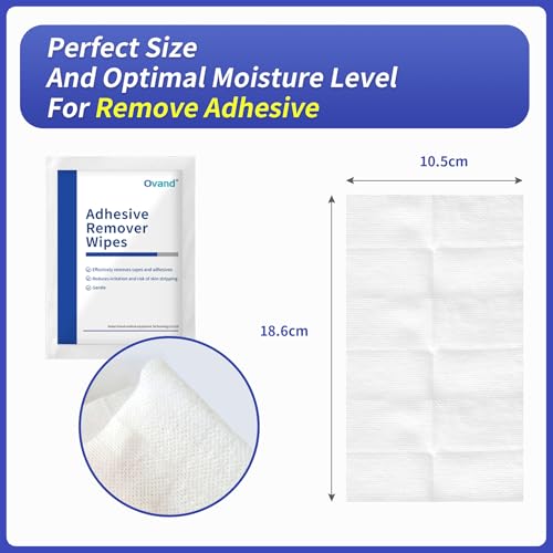ovand Adhesive Remover Wipes: Adhesive Remover for Skin - No Sting Medical Adhesive Remover, Ostomy Adhesive Remover for Sensitive Skin,Individually Packed (80 pcs) - Image 2