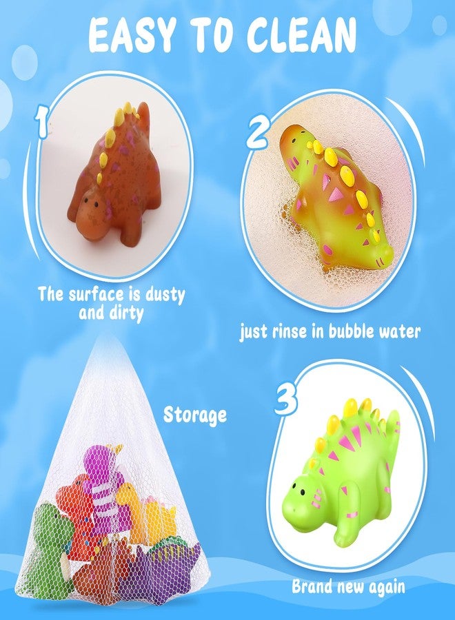 MACALOCA Color Changing No Hole Toddler Bath Toys for Kids Ages 1-3 4-8, Dinosaur Bath Toys Toddlers 2-4, Dinosaur Toys, Valentines Gifts Birthday Valentines Basket Stuffers Bathtub Water Toys with Drying Bag - Image 4