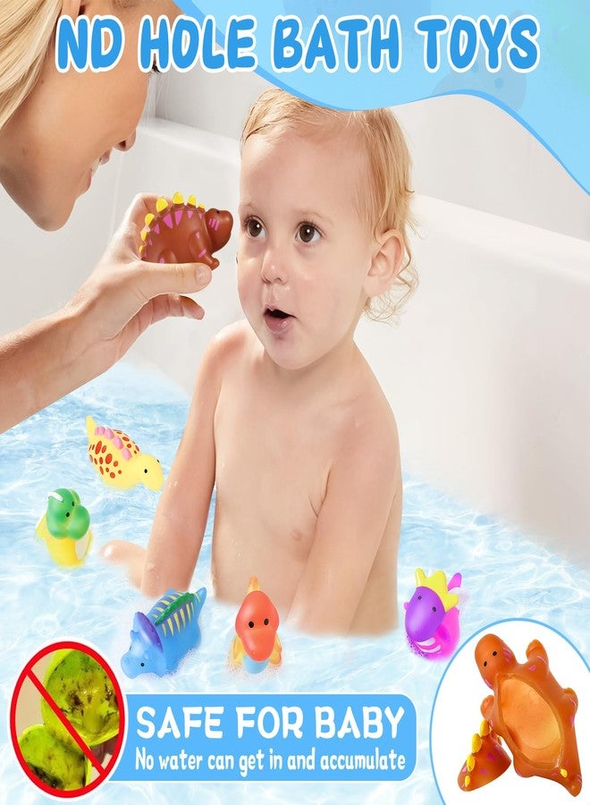 MACALOCA Color Changing No Hole Toddler Bath Toys for Kids Ages 1-3 4-8, Dinosaur Bath Toys Toddlers 2-4, Dinosaur Toys, Valentines Gifts Birthday Valentines Basket Stuffers Bathtub Water Toys with Drying Bag - Image 3