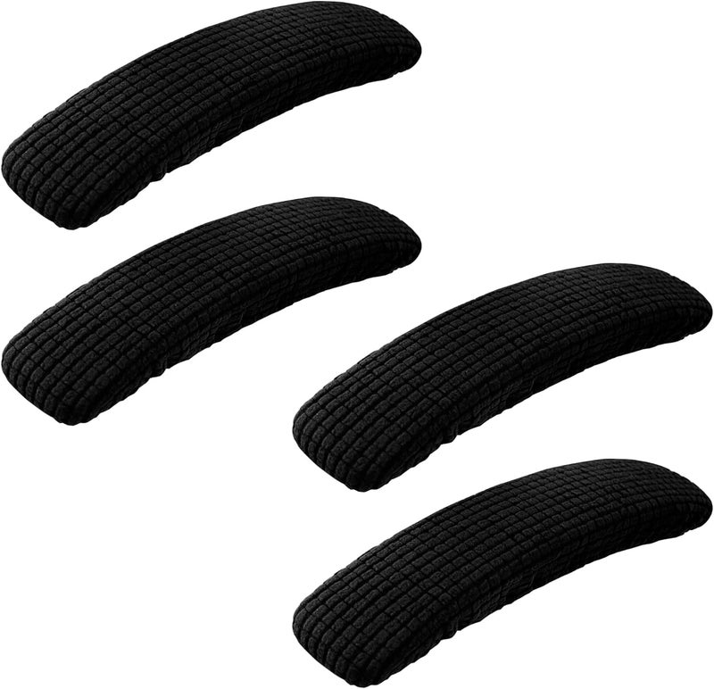 SARAFLORA 2 Pack Office Chair-Arm Cover Stretchable Stain Resistant Spandex Stretch Computer Chair Slipcover for Desk Chairs Arm, Black - Image 1