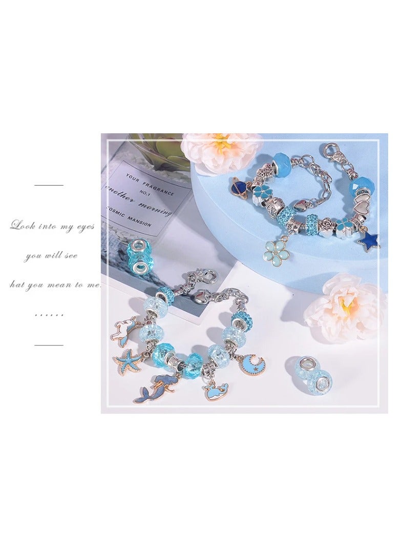 dreamons link DIY Girls Beads Jewelry Making Kit Arts Crafts Gifts Set With Portable Bracelet Organizer Box - Image 2