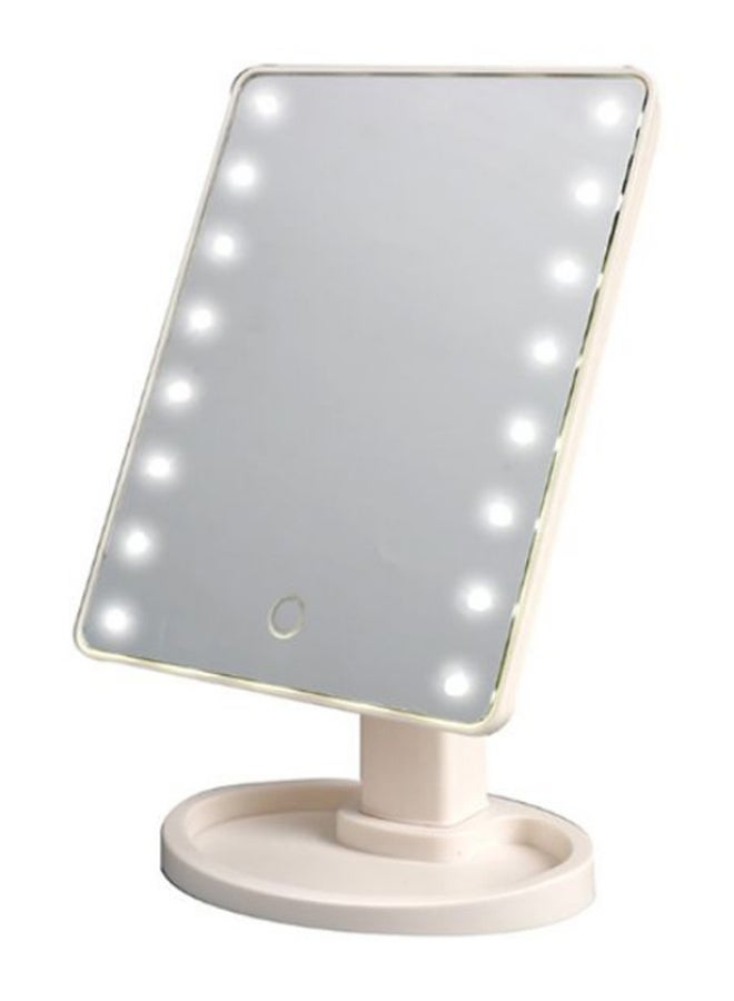 LED Light Makeup Countertop Vanity Mirror White 17cm