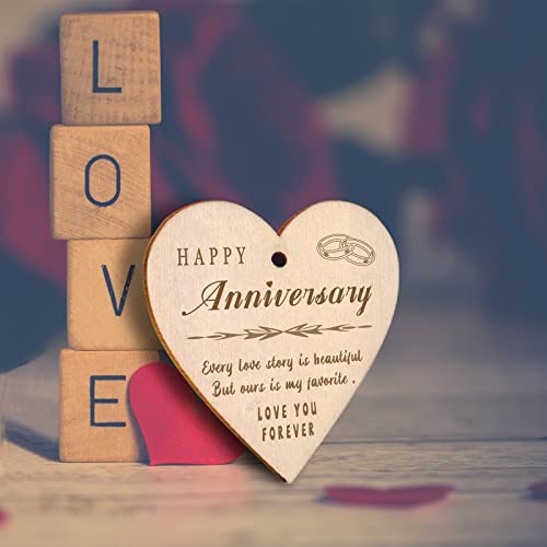 EYITUPC Happy Anniversary Picture Frame Gifts for Women, Rustic Wood Floating Wedding Anniversary for Her Him Wife Husband Men Couple Boyfriend Girlfriend Gifts - Image 3