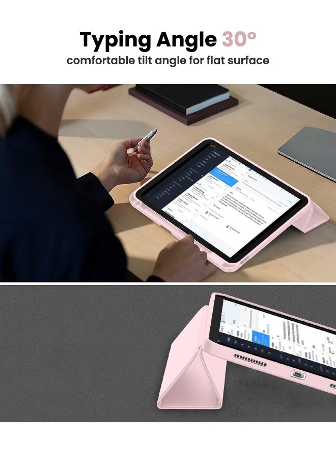 اس بي اف يا. غطاء iPad (A16) الجيل الحادي عشر مقاس 11 بوصة (2025) / iPad الجيل العاشر مقاس 10.9 بوصة (2022)، مع حامل قلم، وخاصية الإيقاظ/السكون التلقائي، وغطاء ذكي ثلاثي الطيات مع ظهر ناعم من مادة TPU، وردي - Image 5