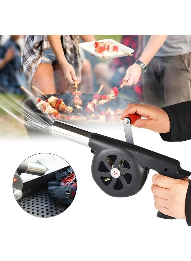 Manual Air Blower or Camping BBQ, Air Blower with Hand Crank for Outdoor Camping Barbecue Fire Bellows Hiking Picnic - Image 1