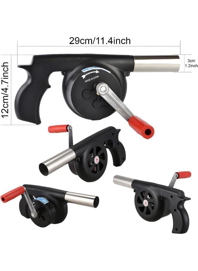Manual Air Blower or Camping BBQ, Air Blower with Hand Crank for Outdoor Camping Barbecue Fire Bellows Hiking Picnic - Image 2