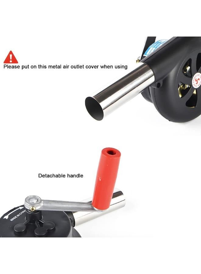 Manual Air Blower or Camping BBQ, Air Blower with Hand Crank for Outdoor Camping Barbecue Fire Bellows Hiking Picnic - Image 4