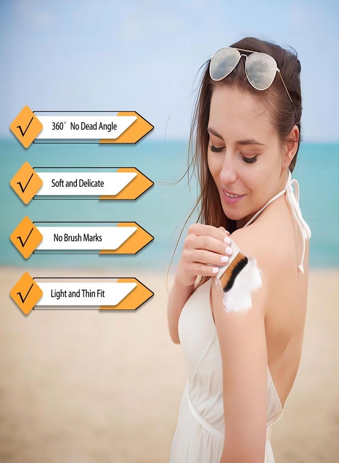 فرشاة تسمير ذاتي، فرشاة مكياج كبيرة للجسم، فرشاة كابوكي للوجه والجسم، أداة وضع تسمير ذاتي لمكياج الساقين، البرونزر، اللوشن، الكريم والبودرة، شعيرات صناعية نباتية مع حقيبة سفر. وردي وأبيض - Image 4