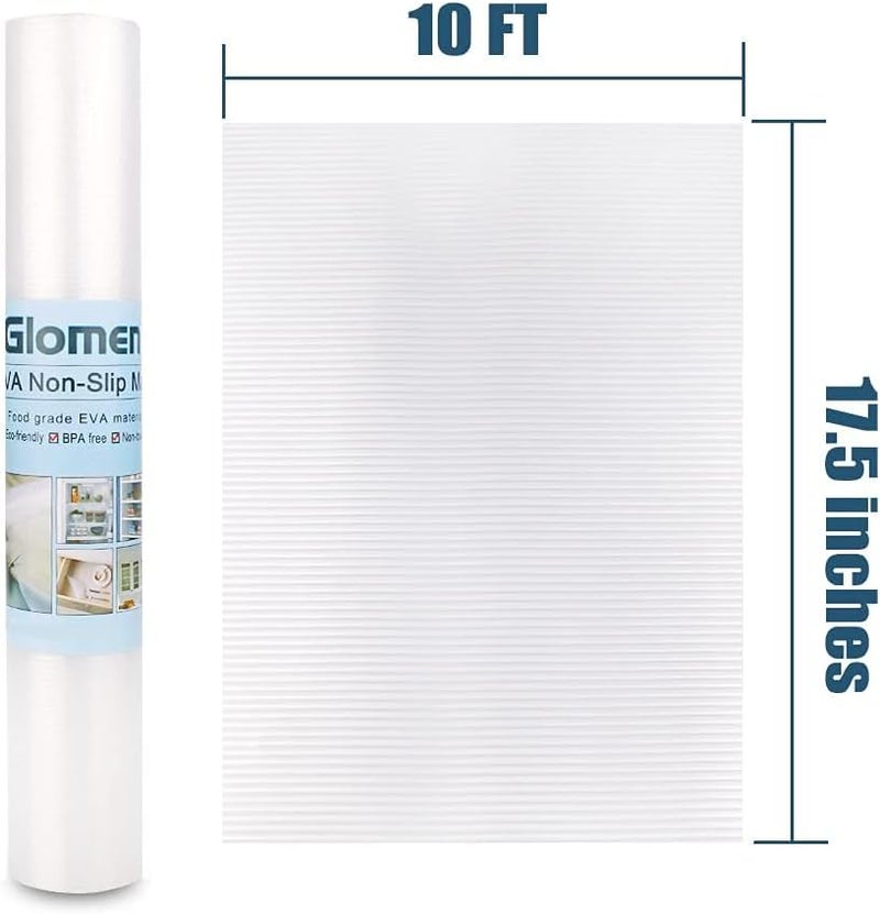Glomen Shelf Liner, Non-Slip Cabinet Liner, Washable Oil-Proof for Kitchen Cabinet, Shelves, Refrigerator, Storage, Desks, 17.5 Inches x 10 FT, Non Adhesive Drawers Liner (17.5 Inches x 10 FT)… Clear - Image 4