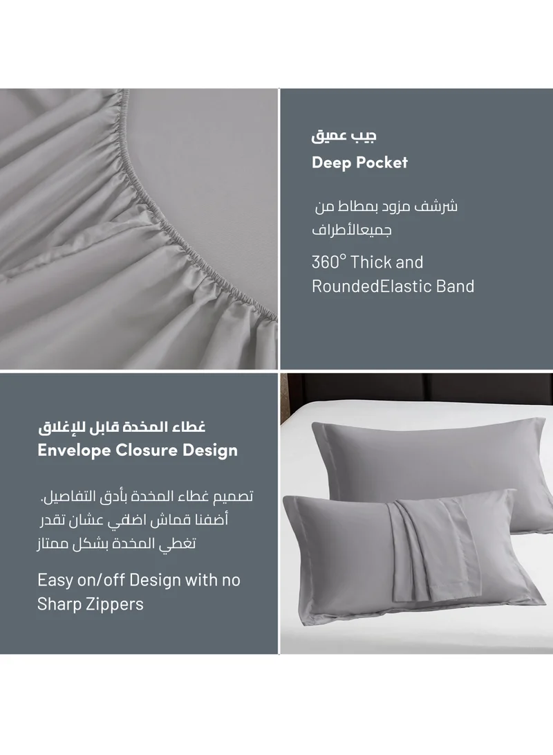 Donetella Bedding Fitted Sheet - Fits 120x200 Cm Bed For Twin Bed 2 Pcs (1 Fitted Sheet and 1 Pillowcase) - 30 Cm Deep Pocket - Solid Bed Sheet