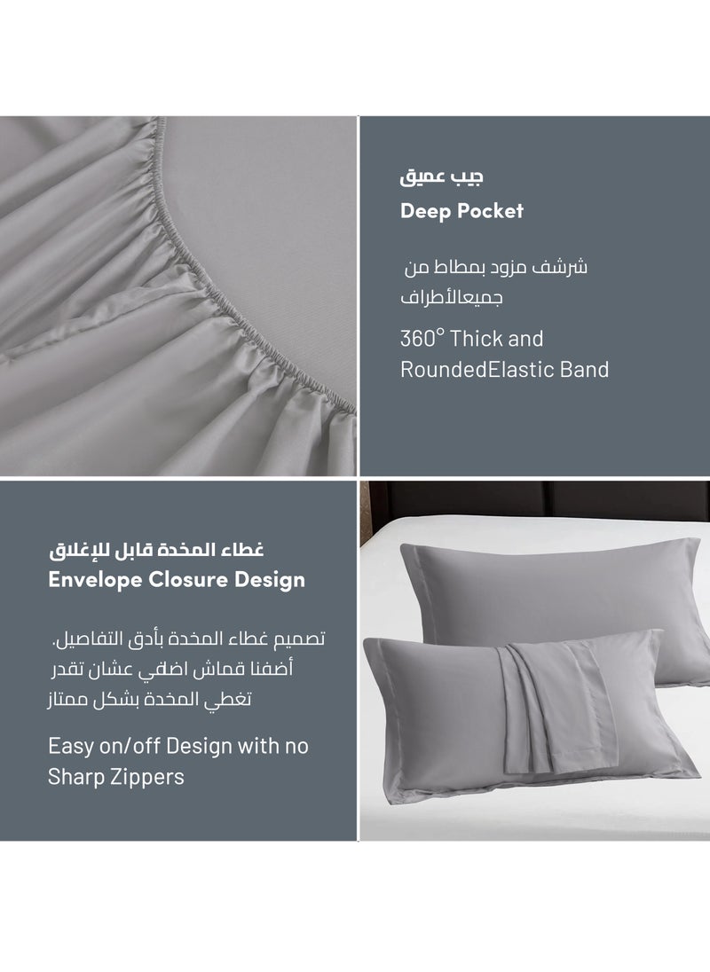 Donetella - Bedding Fitted Sheet - Fits 120x200 Cm Bed For Twin Bed 2 Pcs (1 Fitted Sheet and 1 Pillowcase) - 30 Cm Deep Pocket - Solid Bed Sheet - Image 1
