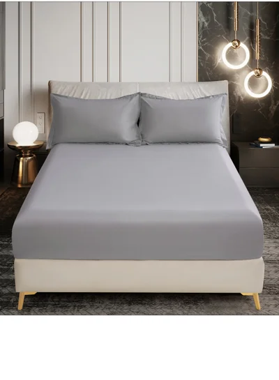 Donetella Bedding Fitted Sheet - Fits 120x200 Cm Bed For Twin Bed 2 Pcs (1 Fitted Sheet and 1 Pillowcase) - 30 Cm Deep Pocket - Solid Bed Sheet
