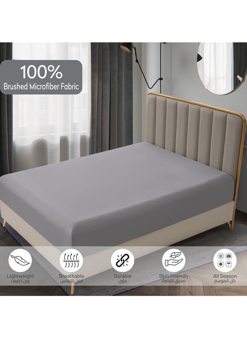 Donetella Bedding Fitted Sheet - Fits 120x200 Cm Bed For Twin Bed 2 Pcs (1 Fitted Sheet and 1 Pillowcase) - 30 Cm Deep Pocket - Solid Bed Sheet  - Image 5