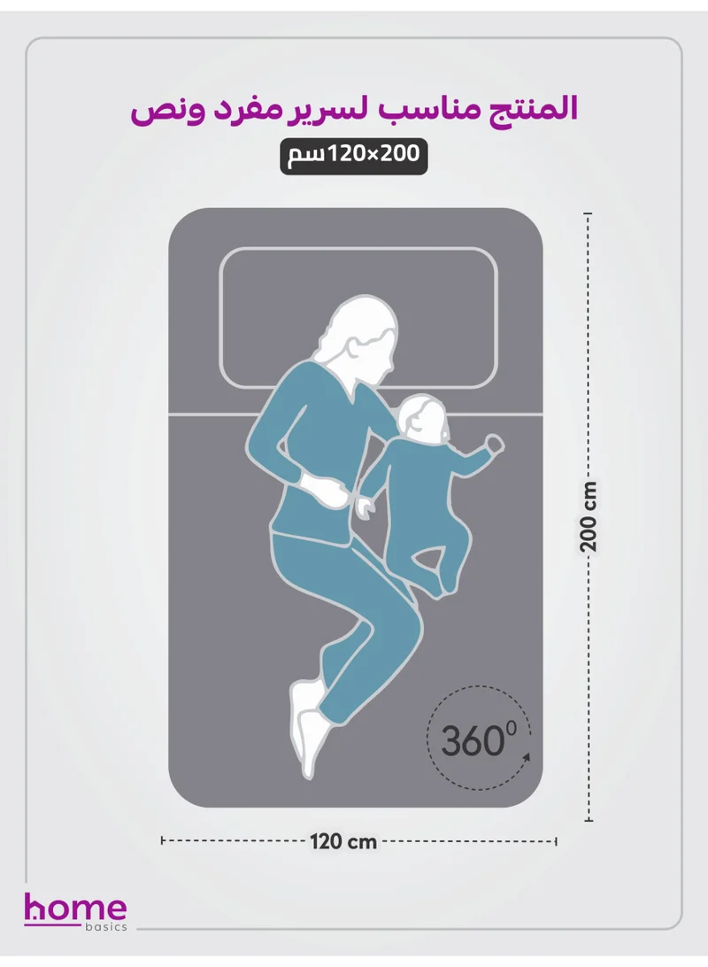 دوناتيلا طقم شرشف مطاط 2 قطع مفرد ونصف 120×200سم +30سم فائق النعومة لون رمادي داكن