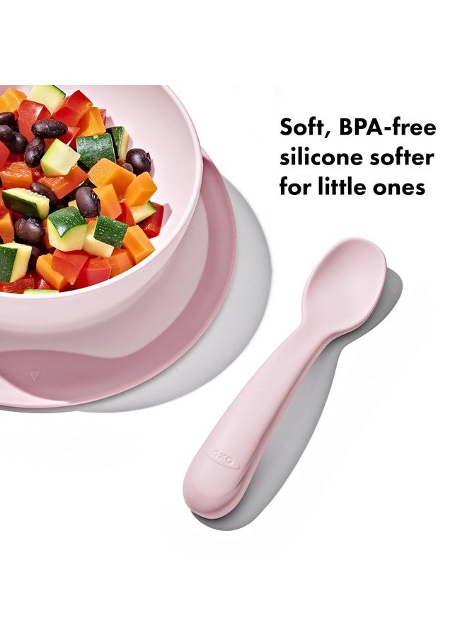 أوكسو توت ملاعق سيليكون أوكسو توت - عبوة من قطعتين - لون زهري وأوبال - Image 1