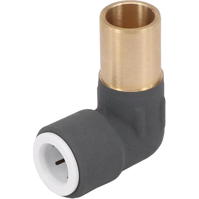 RADIATOR VALVE REDUCER ELBOW COMPRESSION 15MM X 10MM PUSH FIT ANTHRACITE X 2 - Image 3