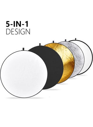 42 Inch/80 Centimeter Light Reflector Diffuser 5 in 1 Collapsible Multi Disc with Bag - Translucent, Silver, Gold, White, and Black for Studio Photography Lighting Outdoor - pzsku/Z8B998873E5B4A73FF22BZ/45/1745391023/d88a6e64-9e6a-4c74-9460-ae28e73c6a7b