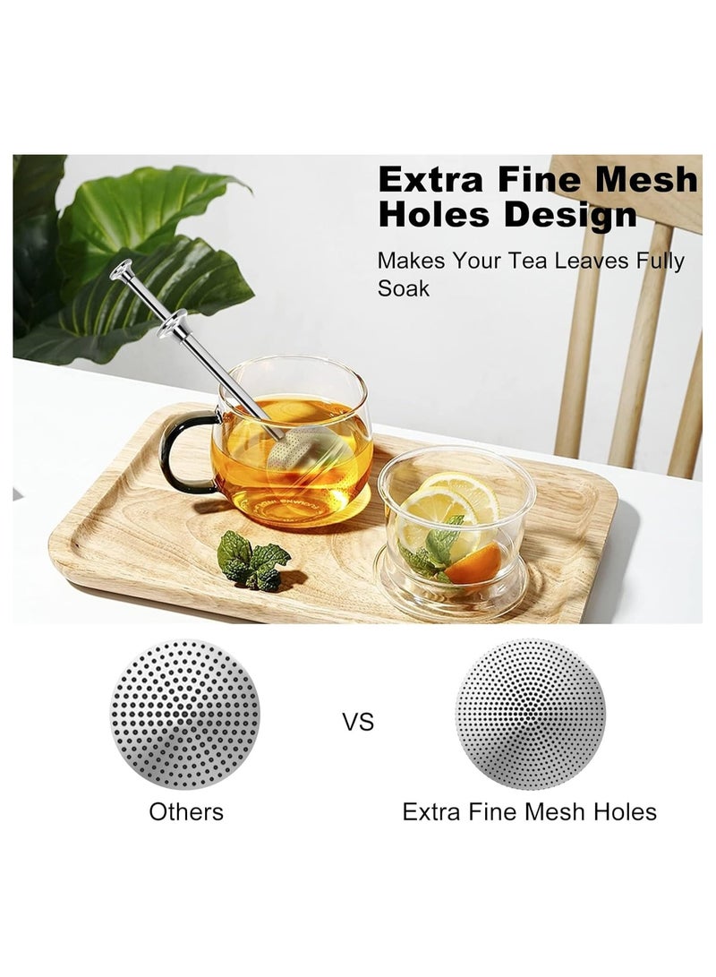 2Pcs Stainless Steel Tea Strainer Tea Infuser for Loose Leaf Tea,Tea Diffusers Fine Mesh Tea Ball Tea Accessories,  - Image 4