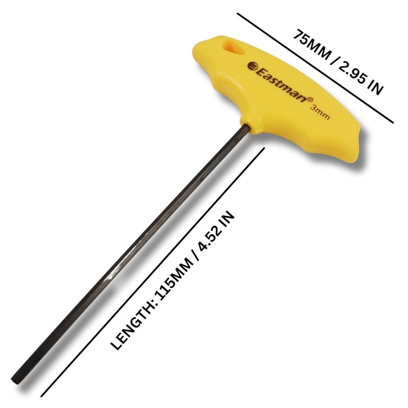 4 NEX Heavy Duty CRV T-Type Hex Allen Key (3 MM) - Image 2