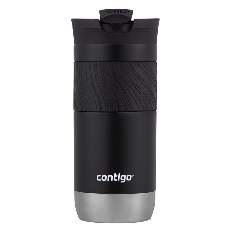 Contigo كوب السفر من كونتيغو بايرون معزول بالفراغ من الفولاذ المقاوم للصدأ مع غطاء مانع للتسرب، كوب قهوة قابل لإعادة الاستخدام أو زجاجة ماء، خالي من BPA، 16 أونصة، عرقسوس، يحافظ على المشروبات ساخنة لمدة 6 ساعات أو باردة لمدة 12 ساعة - Image 2