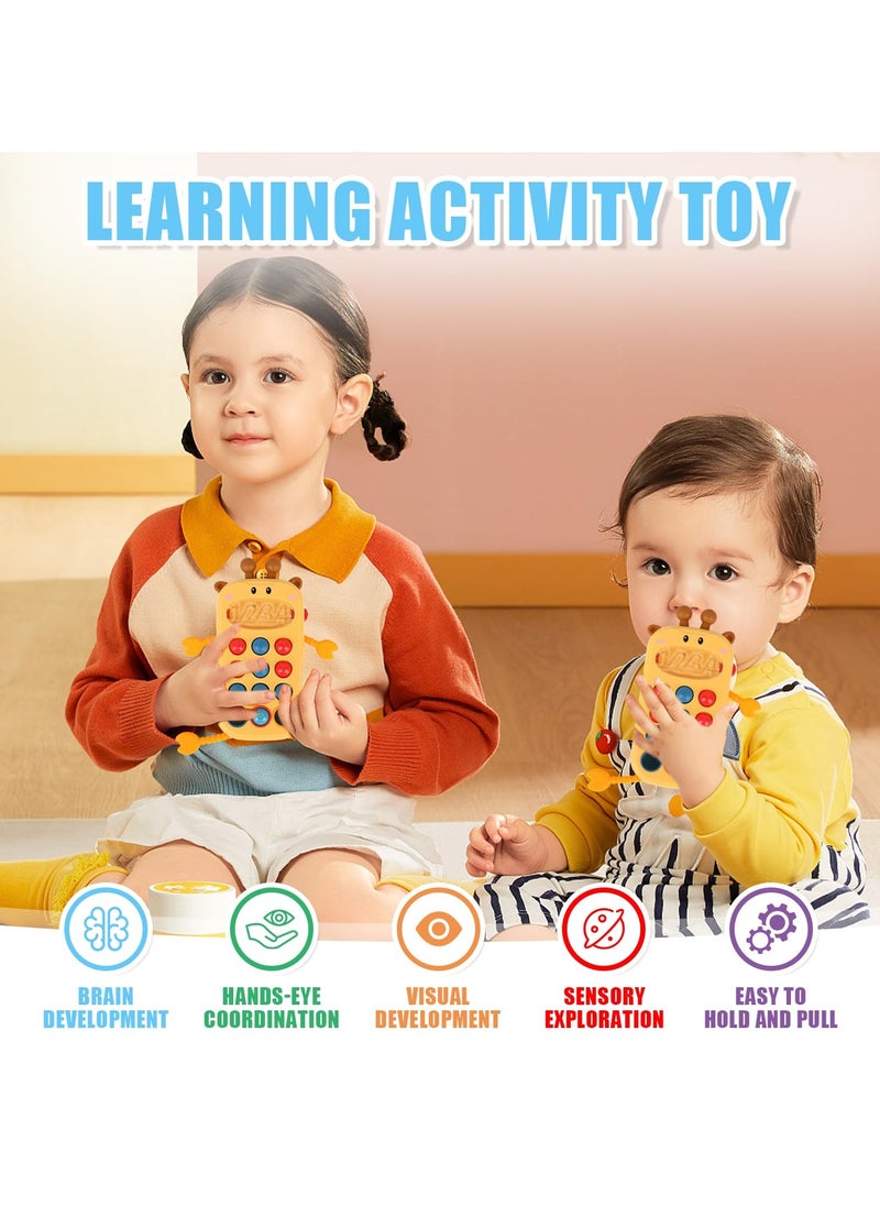 SYOSI - ألعاب مونتيسوري، هاتف أطفال واقعي، لعبة سحب الخيط، لعبة تعليمية مبكرة لتطوير المهارات الحركية الدقيقة، ألعاب حسية للسحب للأطفال من 6 إلى 12 شهرًا، ألعاب سفر للأطفال الأولاد والبنات من 1 إلى 3 سنوات - Image 1