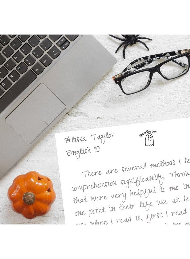 SBlabels Spooktacular Ghost Stamp / 2000 Plus Self Inking Autumn Halloween Teacher Stamper / 9/16" Black Spooky Fall Ghost Imprint/Planner Worksheet Stamp - Image 3