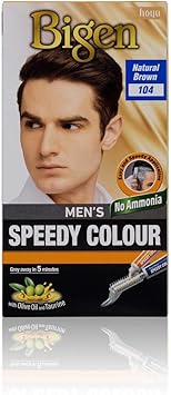Bigen Mens Speedy Colour Easy Speedy Application No Ammonia with Applicator Comb 104 Natural Brown - Image 1