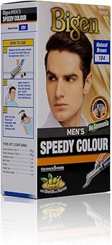 Bigen Mens Speedy Colour Easy Speedy Application No Ammonia with Applicator Comb 104 Natural Brown - Image 2