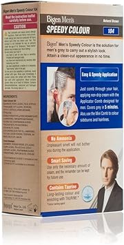Bigen Mens Speedy Colour Easy Speedy Application No Ammonia with Applicator Comb 104 Natural Brown - Image 5