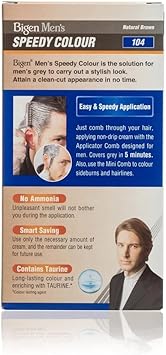 Bigen Mens Speedy Colour Easy Speedy Application No Ammonia with Applicator Comb 104 Natural Brown - Image 4