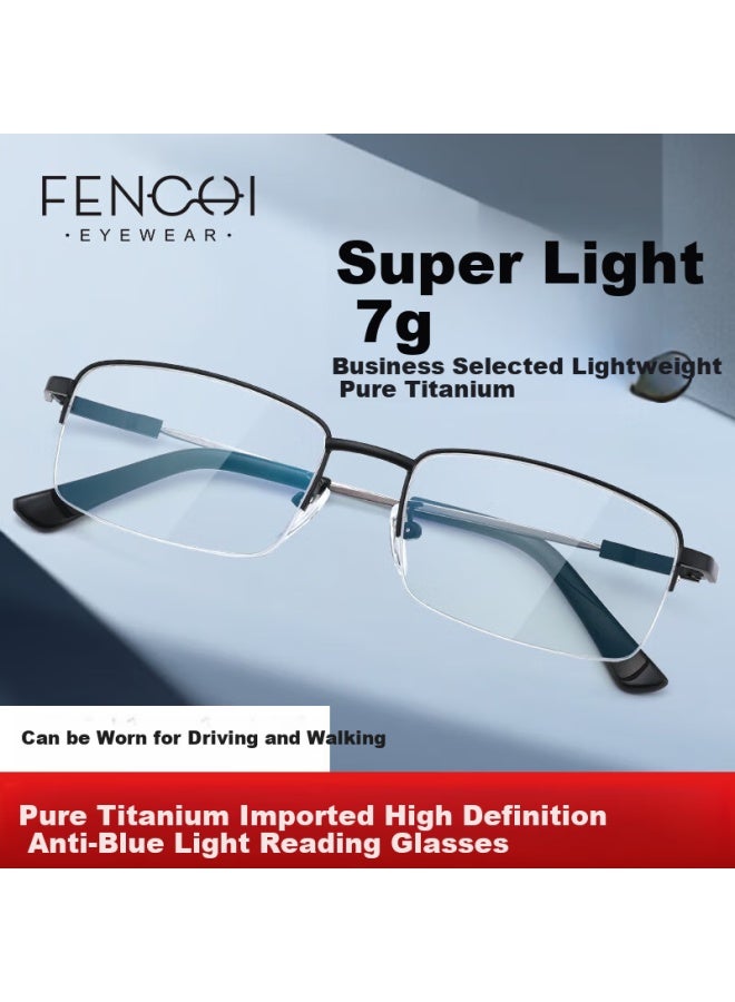 Fenchi Titanium Ultra-light Reading Gl For Men And Women, Anti-blue Light, Progressive Multifocal Reading Gl - Image 1