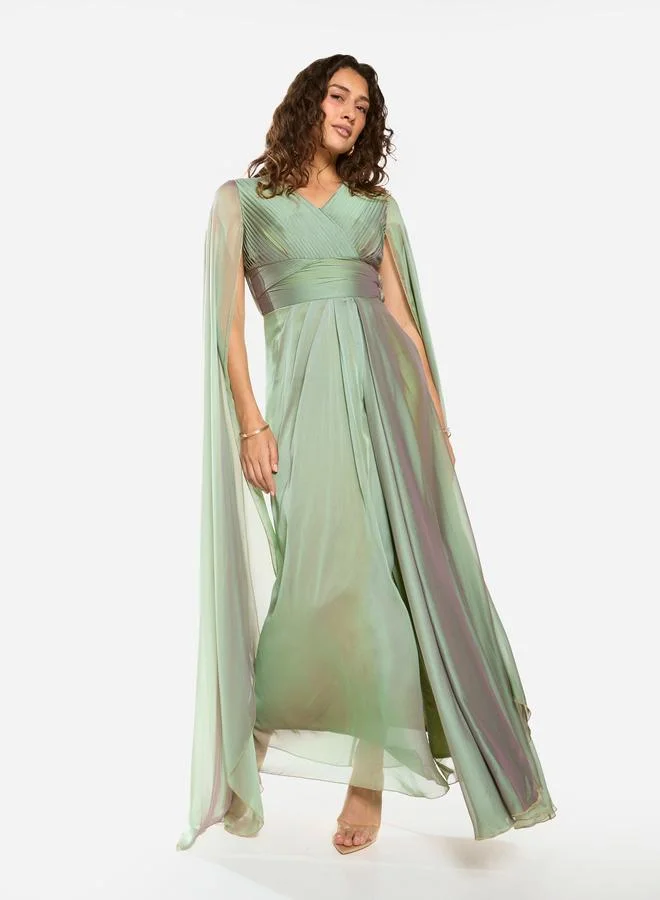House of Moda Pleated Bodice Gathered Waist Maxi Dress